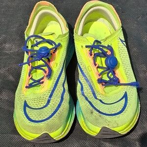 Nike ZOOMX Youth 5 Marathon 5k 10k Racing Shoes Kids Neon Green Blue Running